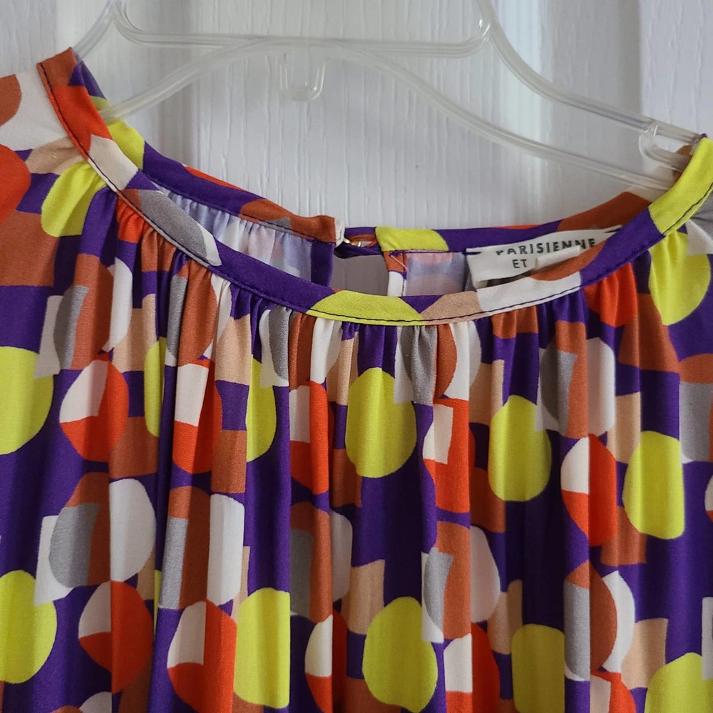 PARISIENNE ET ALORS Colorful Long Sleeve Blouse Women's US 8/Medium FR 38 - Picture 5 of 10